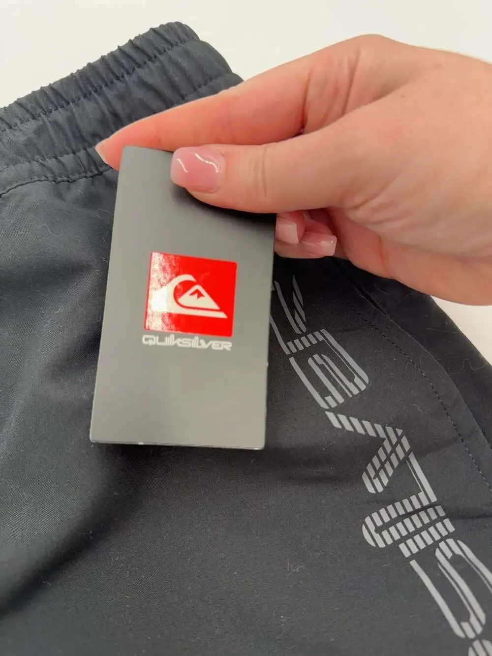 Quiksilver Mens Swimwear Swimming Shorts Drawstring Black Logo Trunks Small Swim